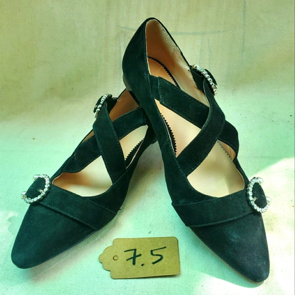 J Crew Suede Jeweled Flats